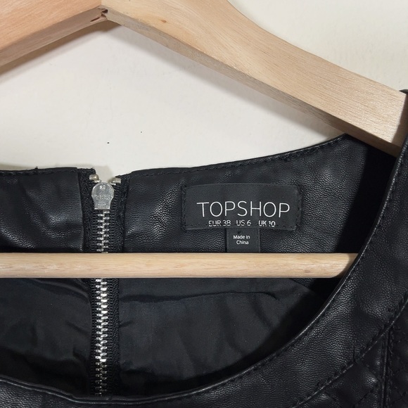 TOPSHOP | FAUX LEATHER SLEEVELESS DRESS - Picture 9 of 13
